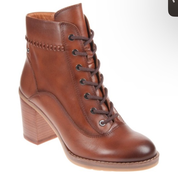 Pikolinos Pompeya Brown Leather Heeled Boots - Picture 1 of 8